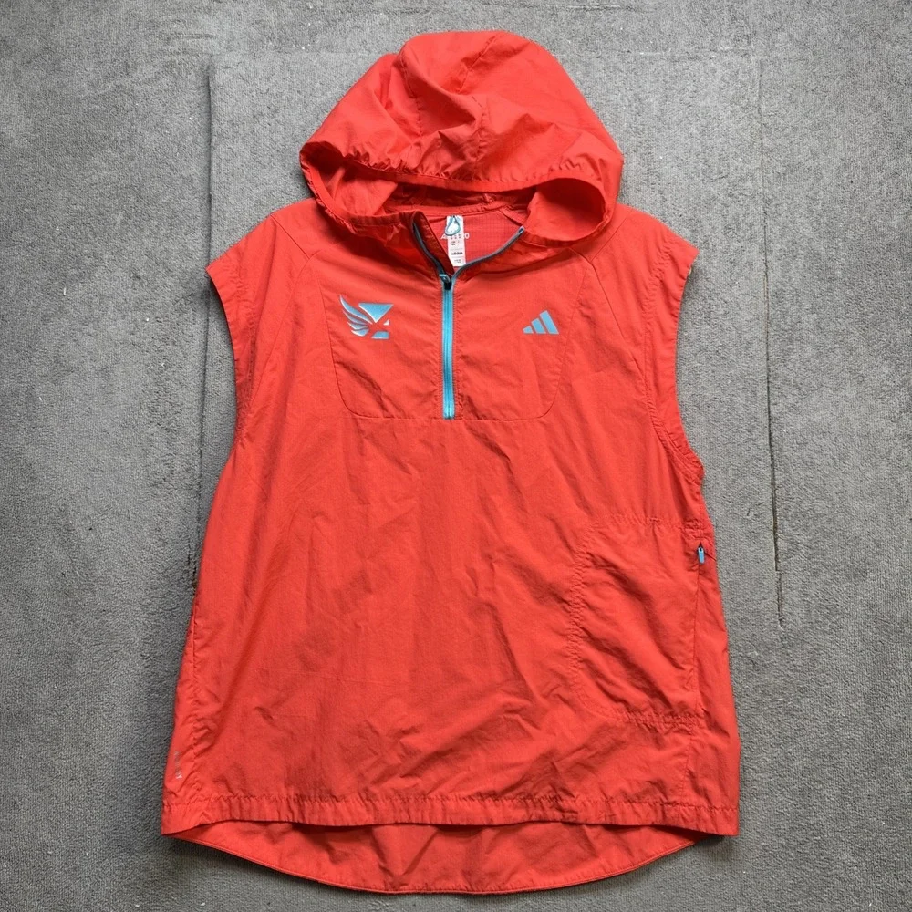 Adidas Terrex Agravic Vest Hooded Sleeveless‎ Red Men's Medium Trail Run